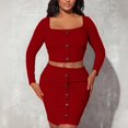 thumbnail image 2 of Women's Elegant One Shoulder Long Sleeve Skirt Suit Set for Holiday Party Wear and Daily Outfits, 2 of 2