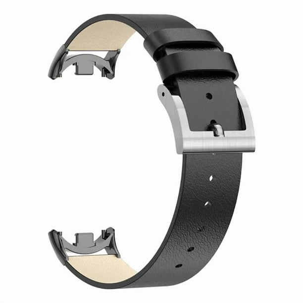 Correa de Piel y Acero Inoxidable para Xiaomi Mi Band 9/8 con Mica Protectora
