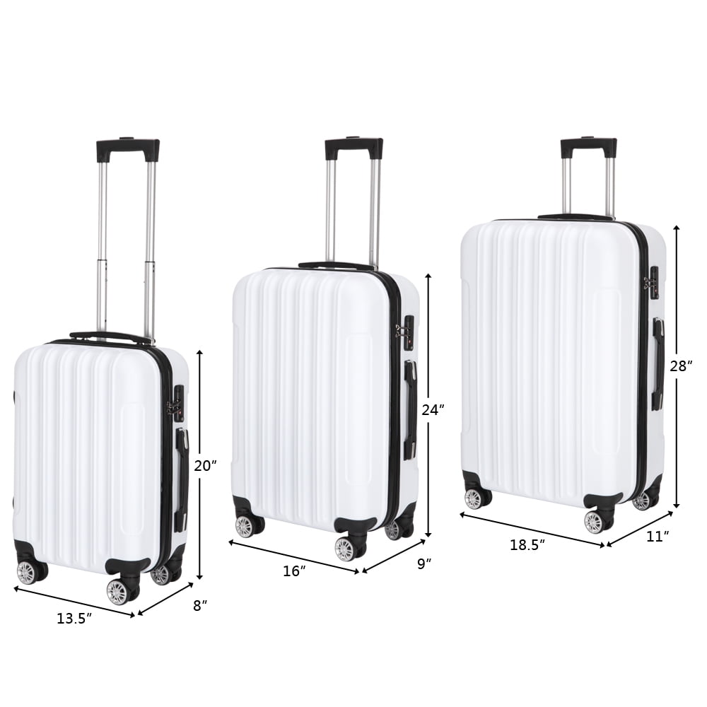 3-in-1 Multifunctional Luggage Set, Large Capacity Traveling Suitcase, White