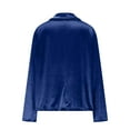 thumbnail image 5 of Dasayo Blue Women Blazer Dressy Velvet Fitted Office Suit Blazer Women Coats XL, 5 of 9