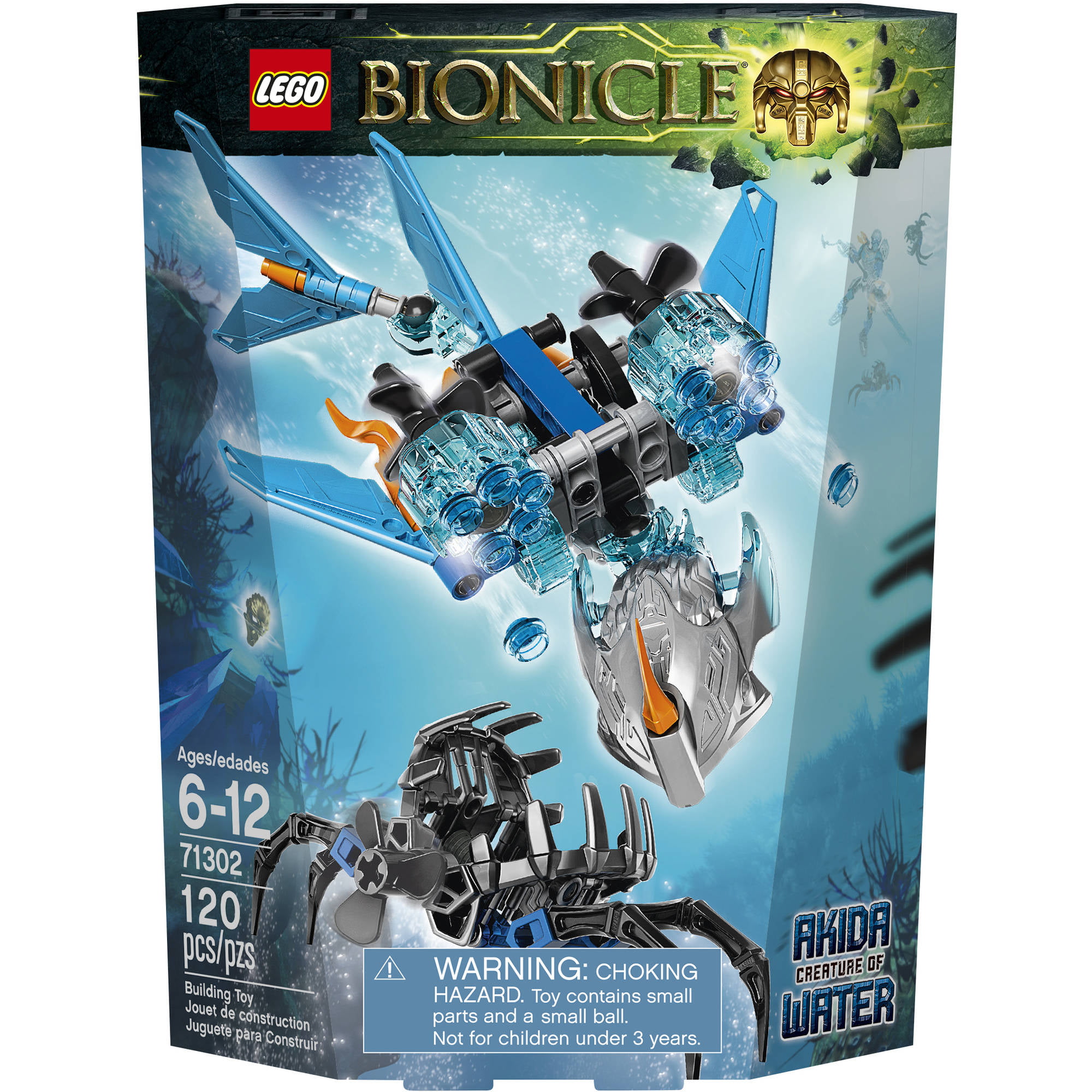 sekvens Manager støn LEGO Bionicle Akida Creature of Water 71302 - Walmart.com