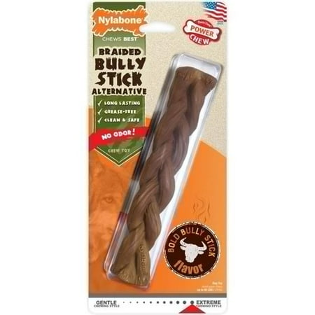 UPC: 0018214848868 | Nylabone Braided Bully Stick Alternative Large Dog Chew Bully Stick Flavor