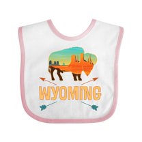 Inktastic Wyoming Vacation Buffalo Silhouette Boys or Girls Baby Bib