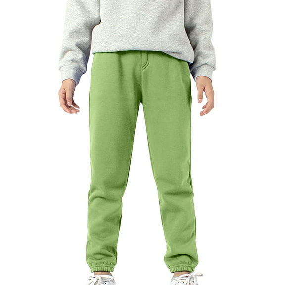 Ruyang Toddler Sweatpants Boys Girls Casual Jogger Pants Unisex Pull on Jogger Sweatpants with Drawstring Pockets 4-11 Years