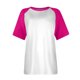 thumbnail image 3 of Tops de Cuello Redondo para las Mujeres en Contraste Impreso Suéter de Manga Corta Top de Moda, Blusa Casual Ligera para Diario, 3 of 5