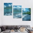 thumbnail image 4 of 3 Piece Beach Fantasy Canvas Wall Art For Living Room Wall Decorations For BedroomLandscape Painting Modern Home Decor Stretched And Framed Ready To Hang Pictures 16x24 inch 3pcs, 4 of 4