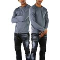 thumbnail image 3 of ToBeInStyle Men's Thermal Long Sleeve Tops w/ Warm Fleece Inner Lining - Grey - Small, 3 of 8