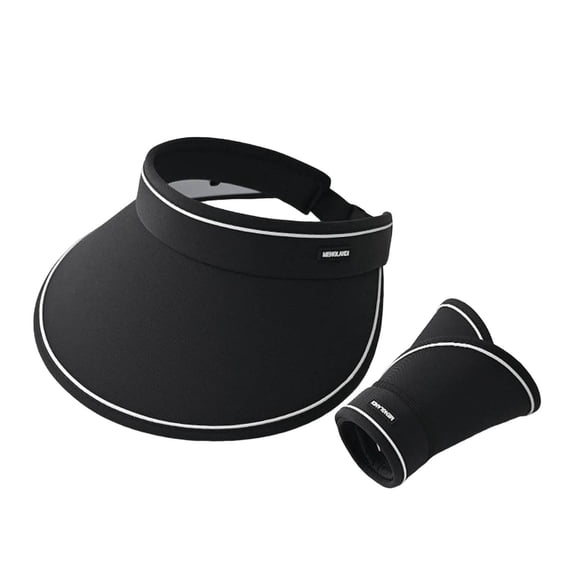 Bjutir Fashion Hats Hollow Top Sun Hat Large Brim For Face Shading Adjustable Hood Circumference For Summer Sun Hat Black