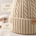 thumbnail image 3 of REDESS Womens Winter Hat, Fleece Lined Cable Knit Beanie Hat for Women 2 Pack, 3 of 5