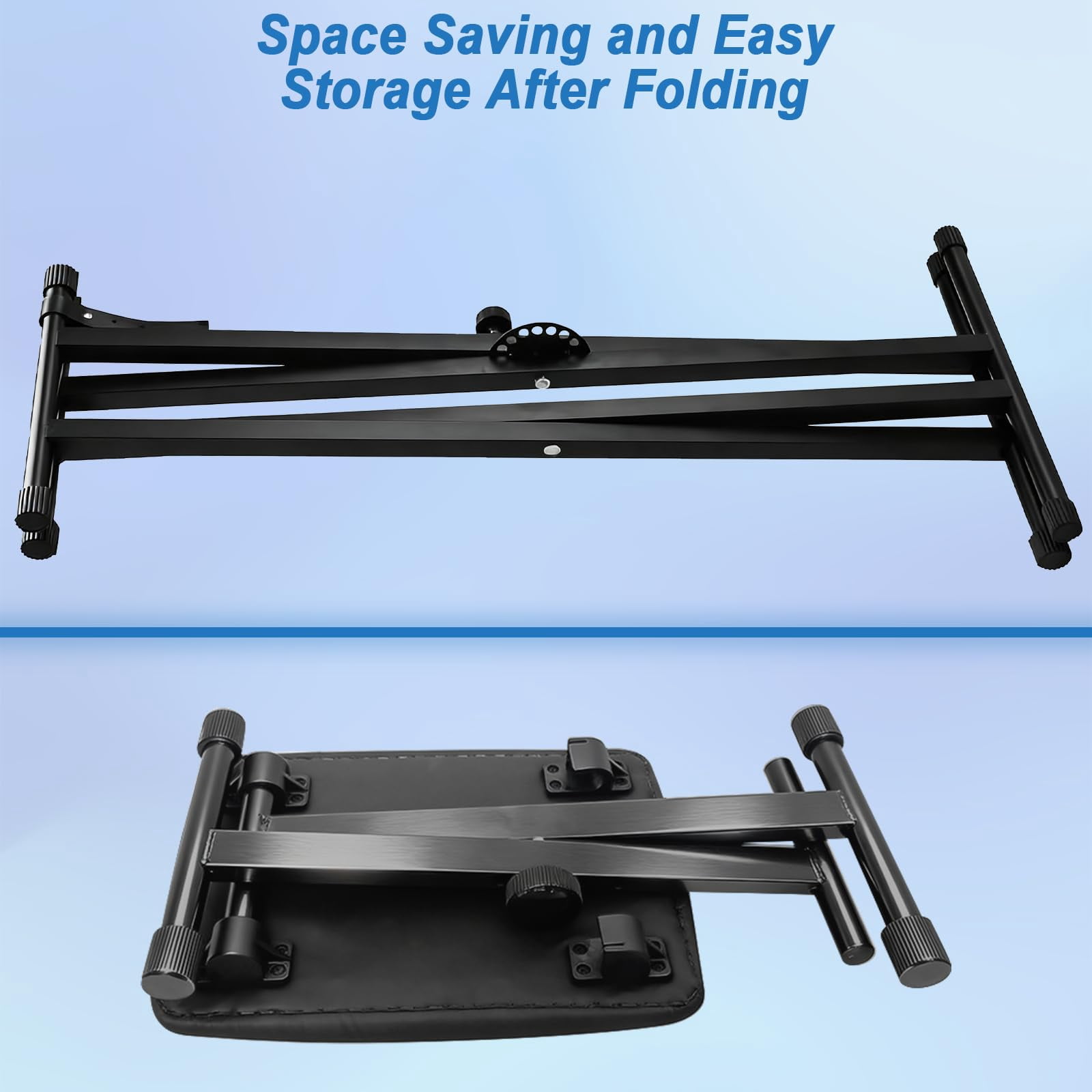 Keyboard Stand Piano Bench Set  2026 Upgrade Heavy Duty Double X Adjustable&portable Digital With Locking Straps (piano 1 1) For 54-88 Key Electric Pianos