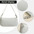 thumbnail image 3 of Retro Classic Clutch Shoulder Tote HandBag with Zipper Closure for Women Cute Clutch Purse and Handbag - White, 3 of 6
