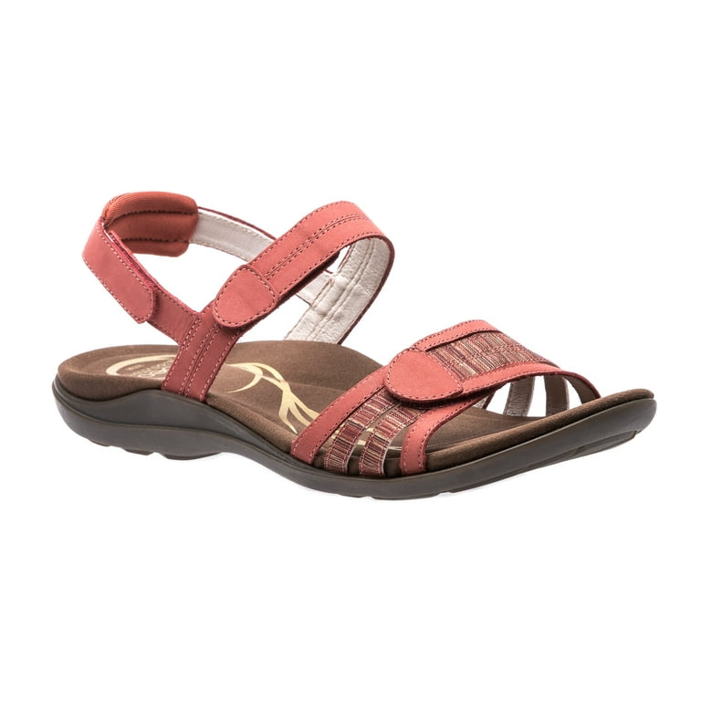 ABEO Women s Brynn Post Low Heel Sandals in Red Walmart