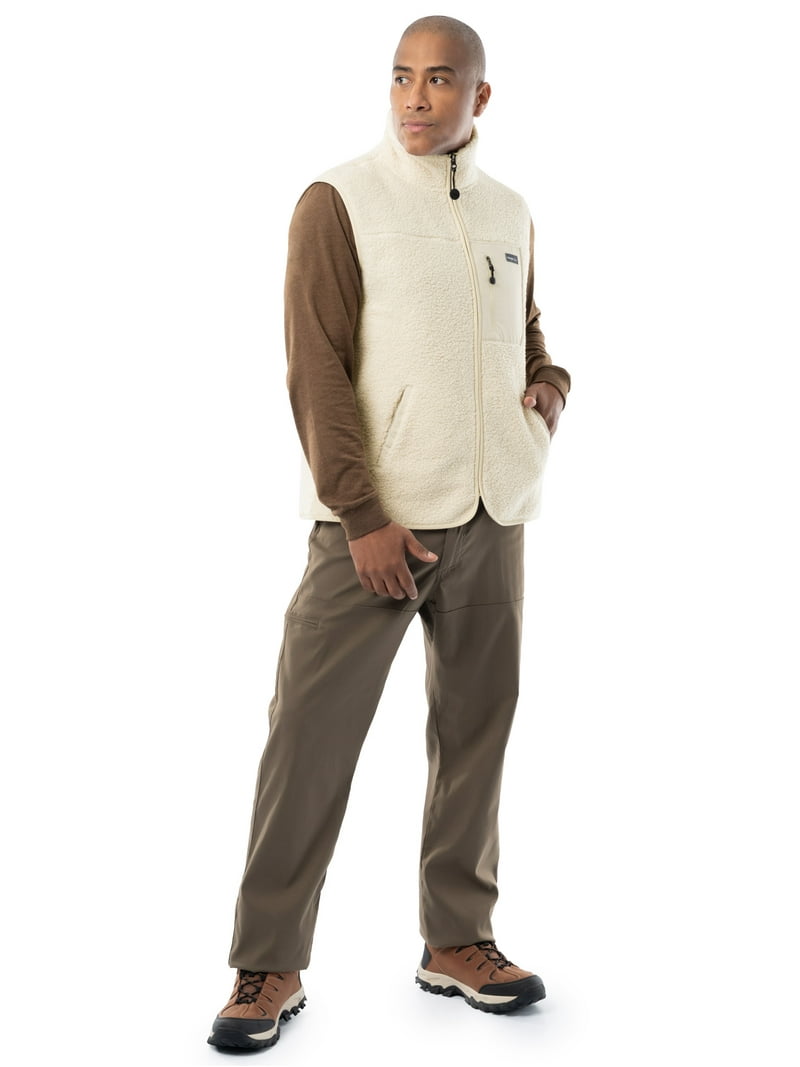 khaki＊Skiers Knit Ethnic Long Vest Premium Men's Berber Lined Work Vest - KEY Apparel