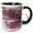 Black/White, variant on 3drose, Image of Two Grunge Rough Wooden Planks, Three Knots, Old Red Paint, 11oz Two-tone Black Mug