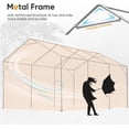 thumbnail image 2 of ADVANCE OUTDOOR 10x20 ft Heavy Duty Carport with 6 Roll-up Ventilated Windows & Removable Sidewalls, Beige & White, 2 of 8