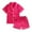 Hot Pink, variant on Odeerbi 6M-13Y Kids Boys Girls Silk Satin Pajama Set Cute Soft Pajamas Toddler Solid Color Short Sleeve Sleep Suit Baby Clothes Blue