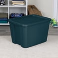 thumbnail image 3 of Sterilite Large Storage Bin, 18 Gallon Plastic Storage Container with Snap-On Lid, Teal, 3 of 11