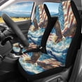thumbnail image 2 of XYZCANDO Decorative Car Front Seat Covers Auto Truck SUV, Breathable Easy Install Front Car Seat Covers 2 pcs Polyester Fabric Eagle Pattern Design, 2 of 10