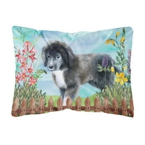 Carolines Treasures CK1261PW1216 Newfoundland Puppy Spring Canvas Fabric Decorative Pillow  12H x16W multicolor