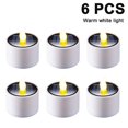 thumbnail image 1 of 6 unidades de velas de luces de té de linterna solar-lámpara led solar electrónica parpadeante recargable-energía solar sin llama, estilo de flash blanco frío Afortunado Sencillez, 1 of 4