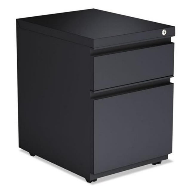 ALE Two-Drawer Metal Pedestal File with Full Length Pull, Charcoal