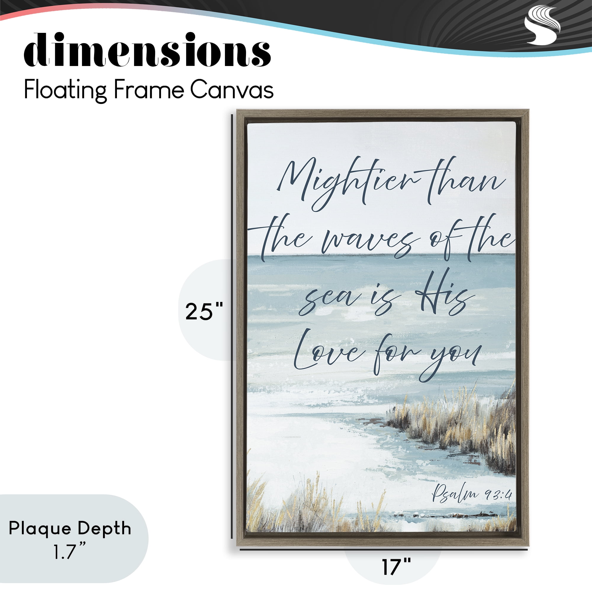 Stupell Industries Mightier Than The Waves Brown Framed Floater Canvas Wall Art, design by Patricia Pinto