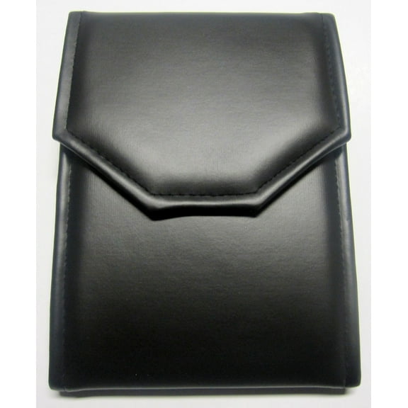 Black on Black Leatherette Jewelry Pearl Folder with Satin Interior 8 1/2" x 6"