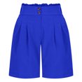 thumbnail image 7 of Womens Summer Casual Shorts High Waisted Wide Leg Pants with Button Detail Solid Color Outdoor Hiking Shorts for Travel Lounge Wear and Daily Comfort, 7 of 7