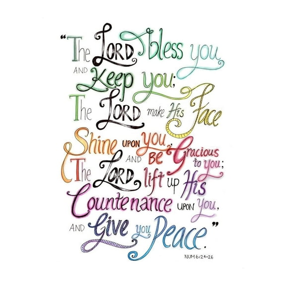 "The Lord Bless You & Keep You" - Numbers 6:24-26 Bible Verse Wall Art Print  Typographic Scripture Print For Home Decor, Office Decor, or Church Decor poster