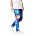 thumbnail image 3 of Odeerbi 3-12 Years Kids Girls Leggings Starry Sky Print Stretchy Tights Compression Pants Starlit High Waist Soft Pantyhose, 3 of 4