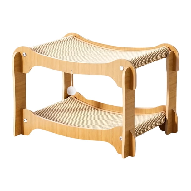 Rascador para Gato Cama Doble Capa Práctica Accesorio Tablero de Rascado Resistente Transpirable Estable Material Sisal Tablero de Densidad Adecuado