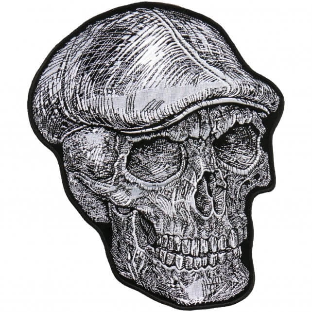 SKULL CAP - Sew Iron on, Embroidered 