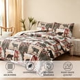 thumbnail image 4 of Jessy Home Rustic Cabin Bear & Moose Quilt Set King Size, Lightweight Polyester Bedspread Coverlet with Plaid Patchwork Animal Print, 4 of 9