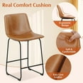 YaFiti 26'' PU Leather Bar Stools, Set of 4, with Back & Footrest, for