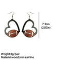 thumbnail image 3 of SUSHANG Earrings Love Sports Earrings Football Baseball Rugby Basketball Tennis Volleyball Wooden Earrings Geometric Hollowing Out, 3 of 9