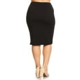 thumbnail image 3 of Plus Size Pencil Skirt - Sexy High Waist, Solid Color, Knee Length, 3 of 4