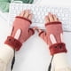 thumbnail image 3 of Guantes con calefacción de invierno Ciclismo Cálido Mittens USB Interior al aire libre Tamaño sin aislado Térmico Guante Hogar para el hogar Rojo de vino, 1 par seitruly HA011726-03, 3 of 7