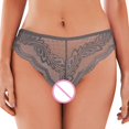 thumbnail image 5 of Gibobby Calzoncillos de encaje para mujer Mujeres Sexo Tanga Impreso Elasticidad Transpirable Francés Encaje Mujeres Bragas Ropa interior sexy(Gris,CH), 5 of 5