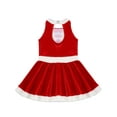 thumbnail image 6 of YIZYIF Kids Girls Santa Claus Costume Velvet Shiny Sequins Ballerina Leotard Dress Hollow Back Figure Roller Skating Dress Red 12, 6 of 7
