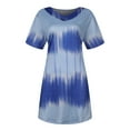 thumbnail image 5 of ZVAVZ Spring Summer Tops for Women 2025 Long Tunics for Women To Wear with Leggings Short Sleeve Flowy Shirts Trendy Dandelion Print Tops Shirt Women Long Tshirts for Women, 5 of 7