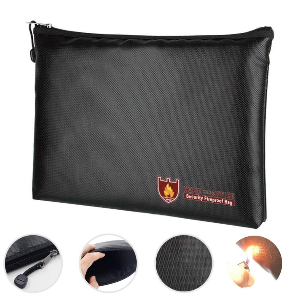 Portable Money Box Waterproof Fireproof Cash Box Secret Document Bag