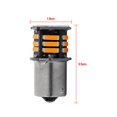 thumbnail image 4 of Hlyjoon 2Pcs Bombillas LED para automóviles S25 1156 BA15S 7014 21SMD LED 12V 26W ámbar Luces de se?alización automática Bombilla para freno Lámpara de se?alización direccional Estacionamiento Funcion Khall QC00667, 4 of 6