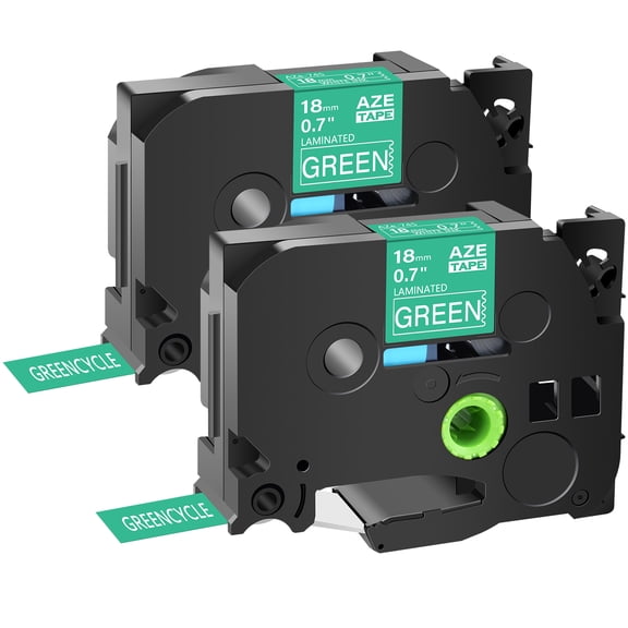 GREENCYCLE 2 Pack Compatible for Brother TZe-745 TZ-745 TZ745 TZ745 TZe Tape 18mm 0.7'' Laminated White on Green Label Tapes use in P-Touch PT-D400 D600 P900W P950NW Labeler Label Maker 26.2ft 8m