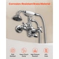 thumbnail image 6 of VEVOR Clawfoot Tub Faucet, Wall Mount Bathtub Faucets with Handheld Shower, Vintage Brushed Nickel Clawfoot Tub Filler Faucet Shower Kit with Adjustable Swing Arms & 360° Rotation Spout for Bathtubs, 6 of 9