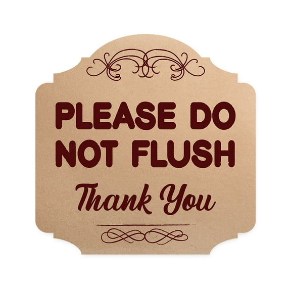Heritage Plus Please Do Not Flush Thank You Wall or Door Sign | Home & Office Restrooms Decor - Small