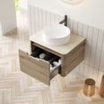 thumbnail image 5 of 24" Bathroom Vanity with Sink, Wall-Mounted Plywood Storage Cabinet with Drawer,Round Ceramic Basin and Roma Travertine-Pattern Sintered Stone Top, Pre-assembled, 5 of 5