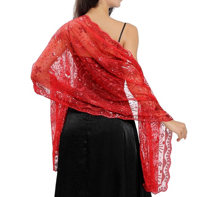 Women's Sequins Moon Scarves and Evening Dress Shawls
