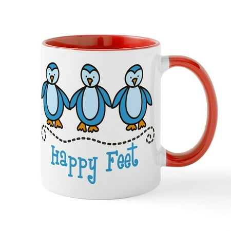 

CafePress - Happy Feet Mug - 11 oz Ceramic Mug - Novelty Coffee Tea Cup