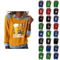 thumbnail image 1 of Mardi Gras Chemises à Manches Longues pour Femmes 2026 Mode Denim Patchwork Col à Revers Chandail en Molleton Graphique, 1 of 2