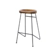 thumbnail image 1 of Benzara Inc Mango Wood Saddle Seat Bar Stool With Iron Rod Legs, Brown and Black, 1 of 2